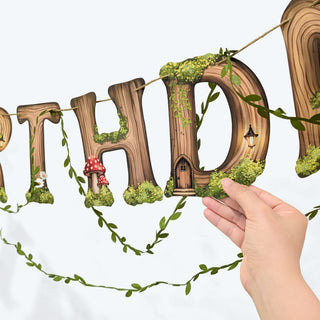 Woodland Happy Birthday Banner