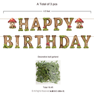 Woodland Happy Birthday Banner