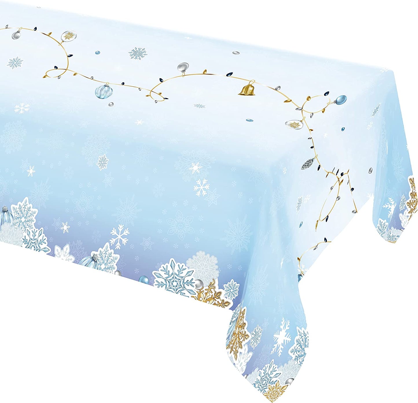 6Pcs Gold Blue White Snowflake Centerpieces Christmas Table