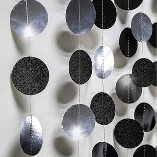 Glitter Charcoal Grey Black Circle Garland Kit 2