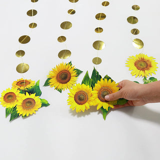 12pcs Sunflower Garlands for Kids Birthday Party Decorations Sun Flower Streamer Backdrop 2