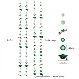 4pcs Green Graduation Party Decoration Congrat Grad Garland 3