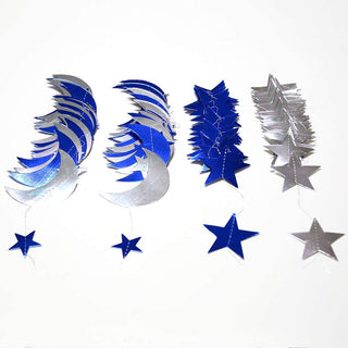 Royal Blue Silver Stars and Moon Garlands (52ft)  3