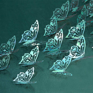 3D Teal Blue Butterfly Wall Stickers (Teal Blue D) 3