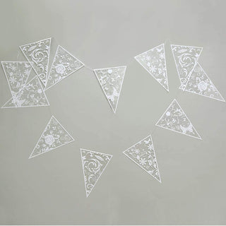 4pcs White Triangle Garland Bunting 3