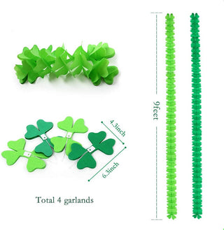 Green Tissue Paper Leaf Garland for St Patrick's Day Decoration (36ft) 7