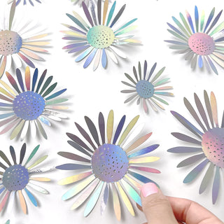 3D Iridescent Flower Wall Stickers (40pcs) 5