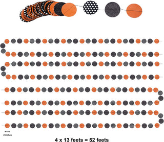 Halloween Garlands in Glitter Black Orange (52ft) 7