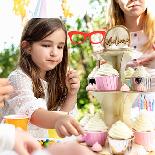 Welcome 3-tier Champagne Gold Cupcake Stand 3