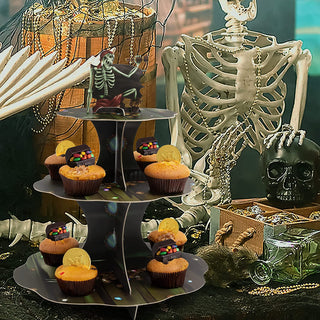 Skull Pirate Cupcake Stand for Halloween Party Decorations