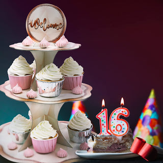 Welcome 3-tier Rose Gold Cupcake Stand 4