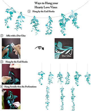 Leaf Vine Garland in Teal (24pcs) 7