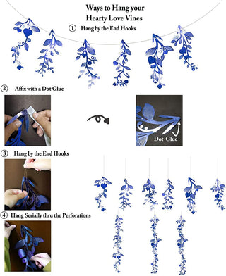 Leaf Vine Garland in Royal Blue (24pcs) 8