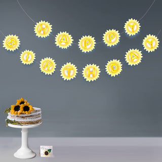 Sunflower Happy Birthday Banner Sun flower Birthday Party Decorations Sunflowers Garland 5