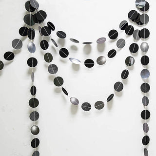 Glitter Charcoal Grey Black Circle Garland Kit 8