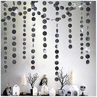 Glitter Charcoal Grey Black Circle Garland Kit 9