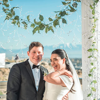 Crystal beaded diamond garland with delicate hanging crystal drops and loops