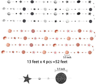 Star and dot garland bundle: 13 ft x 4 pieces = 52 ft