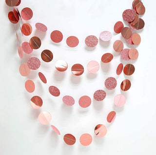 Rose gold circle dot garland kit wreath-style loop of hanging round discs