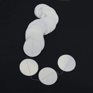 Pearl white circle dot garland with looped round discs and thin thread connections
